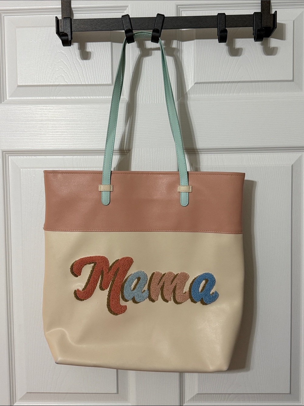pink and cream Jadelynn Brooke "Mama" Tote NEW!